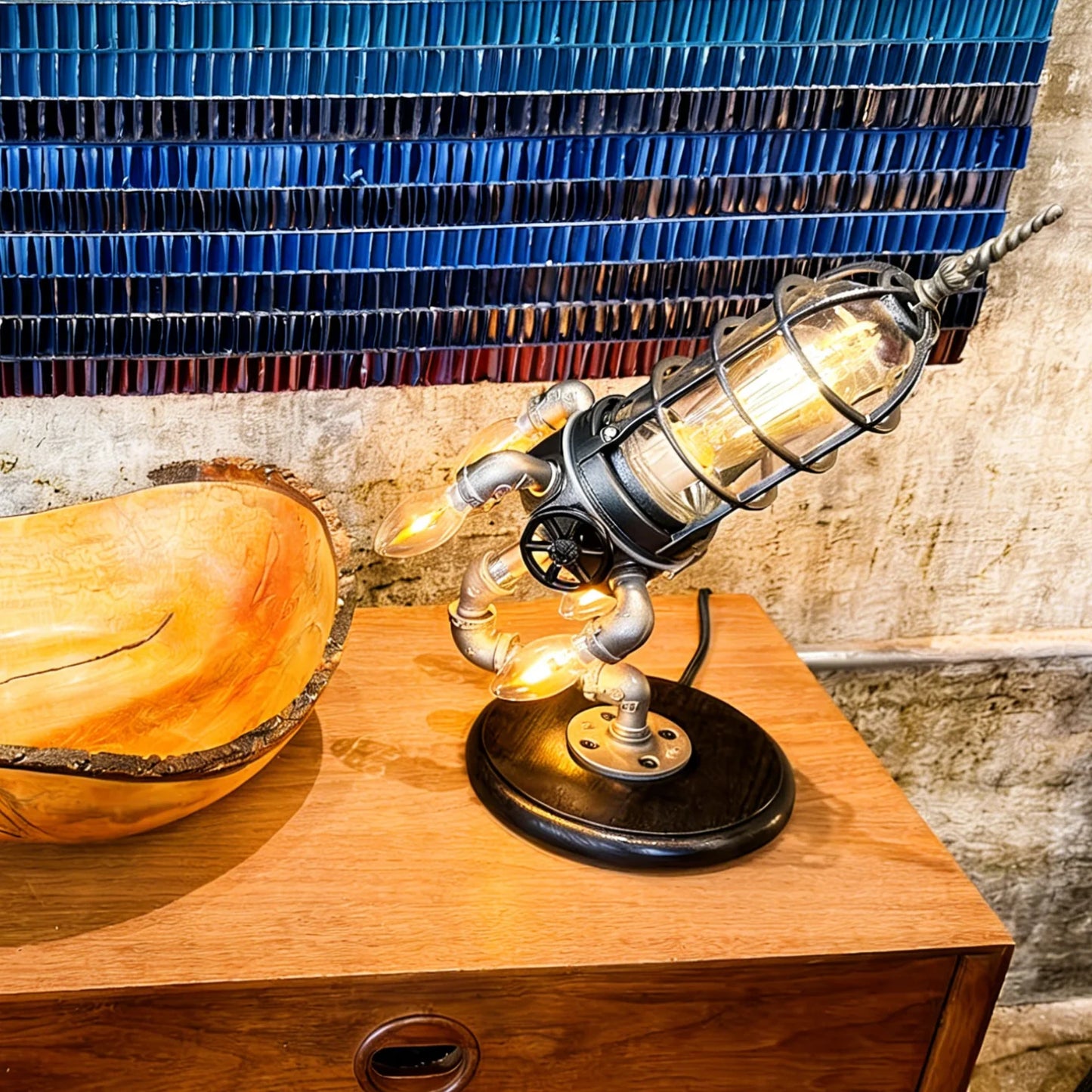 🚀 SteamPunk Rocket Desk Lamp