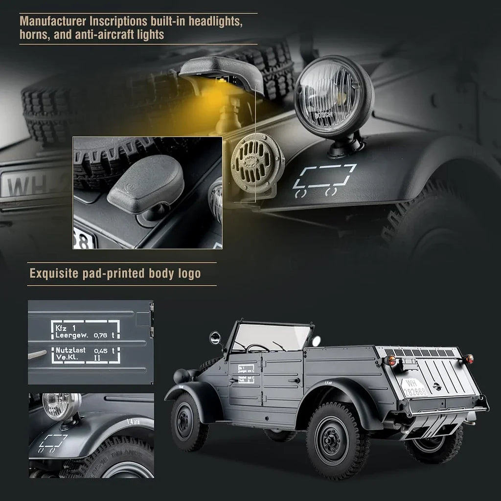 🚙 1/12 Scale RC Crawler, 4WD Off-Road Truck w/ LED Lights