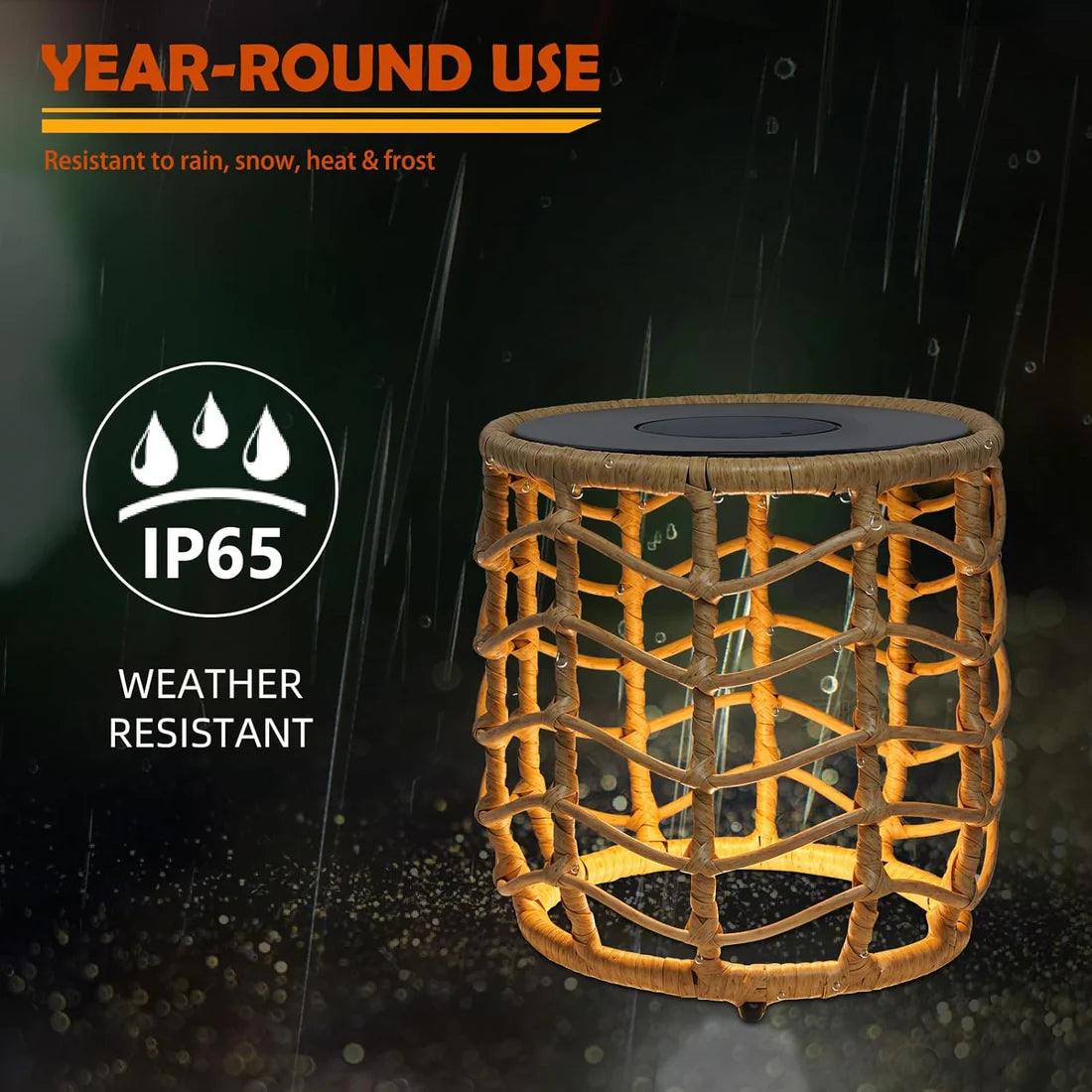 🎭Boho Solar Nesting Tables with Built-In Lights – Set of 2