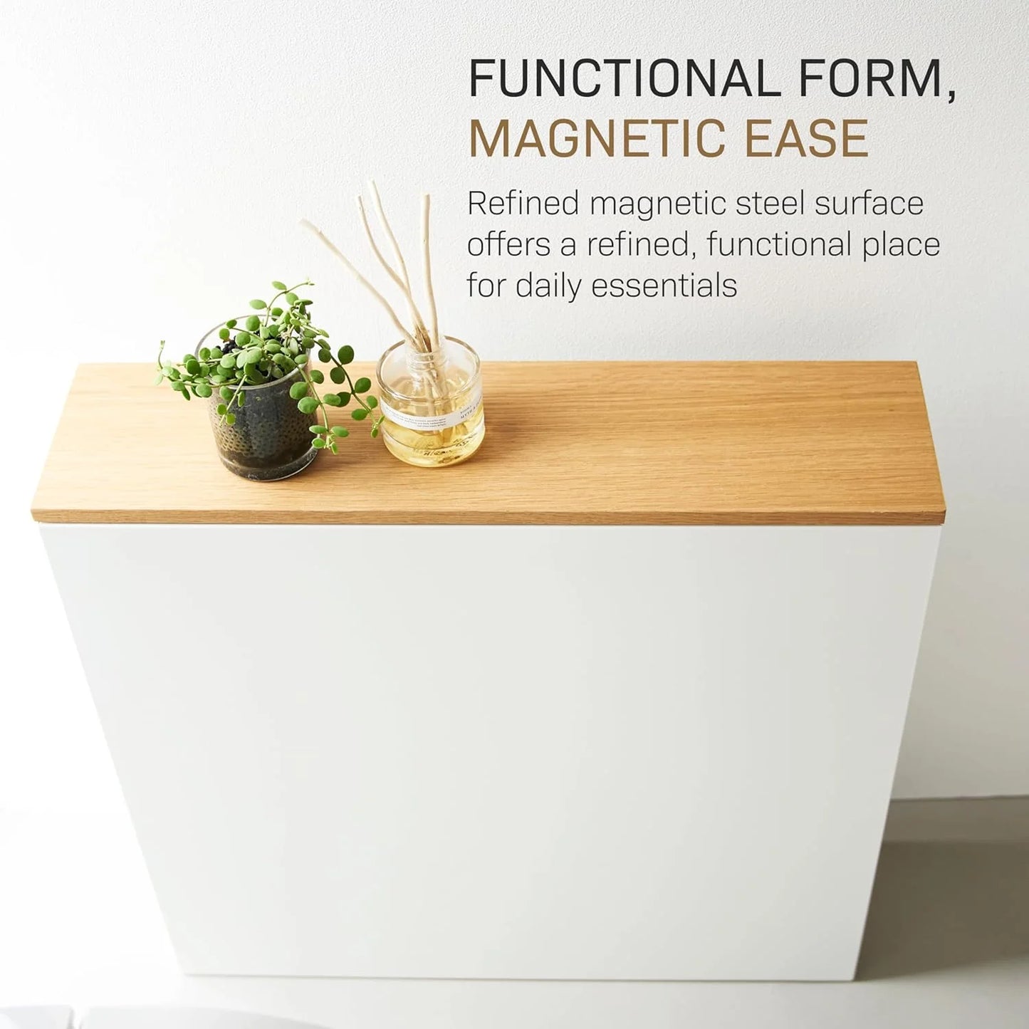 🏠 The Slim Slider | Pull-Out Bathroom Storage Cabinet with Wood Top & Steel Frame