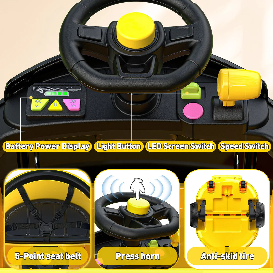 👪The 3-in-1 Grow-With-Me Ride-On Car🚗, 12V Electric, Remote Control & Push Modes
