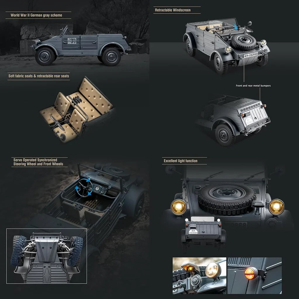 🚙 1/12 Scale RC Crawler, 4WD Off-Road Truck w/ LED Lights