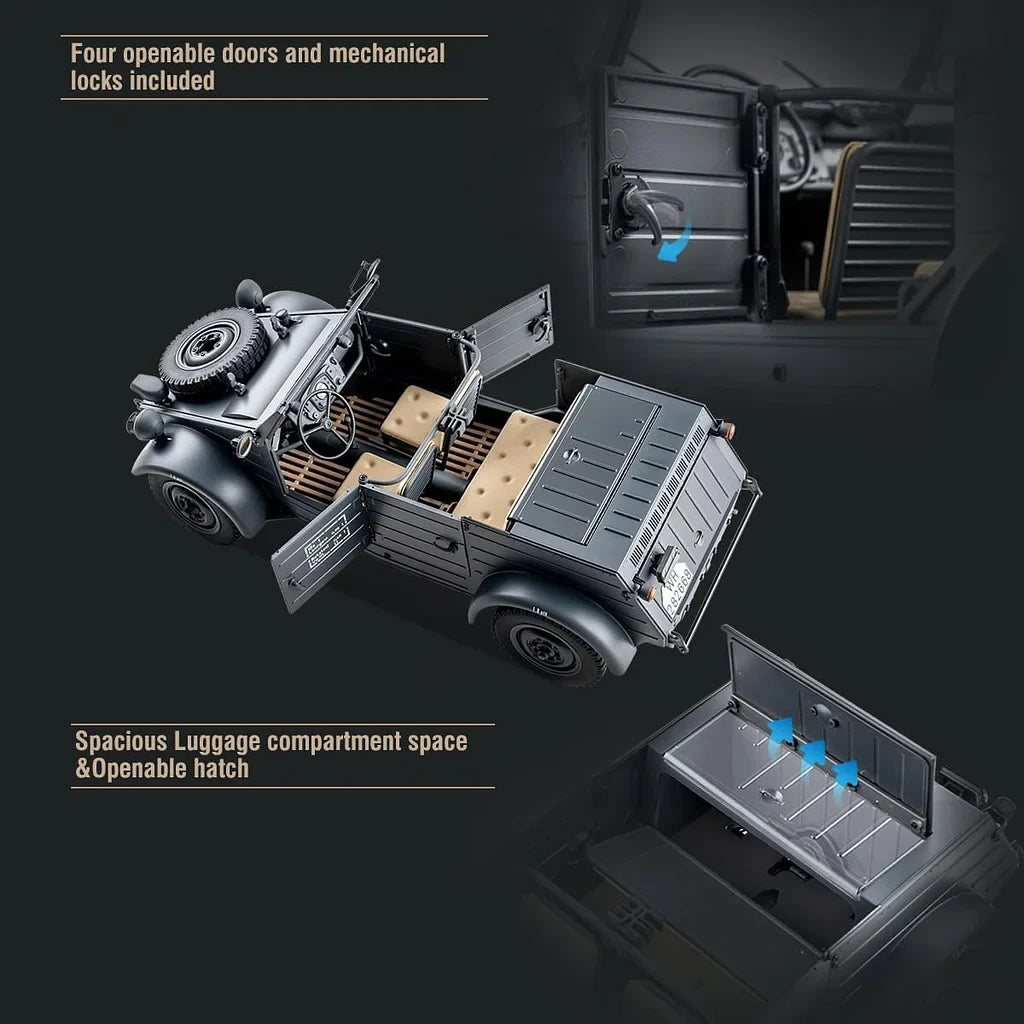 🚙 1/12 Scale RC Crawler, 4WD Off-Road Truck w/ LED Lights