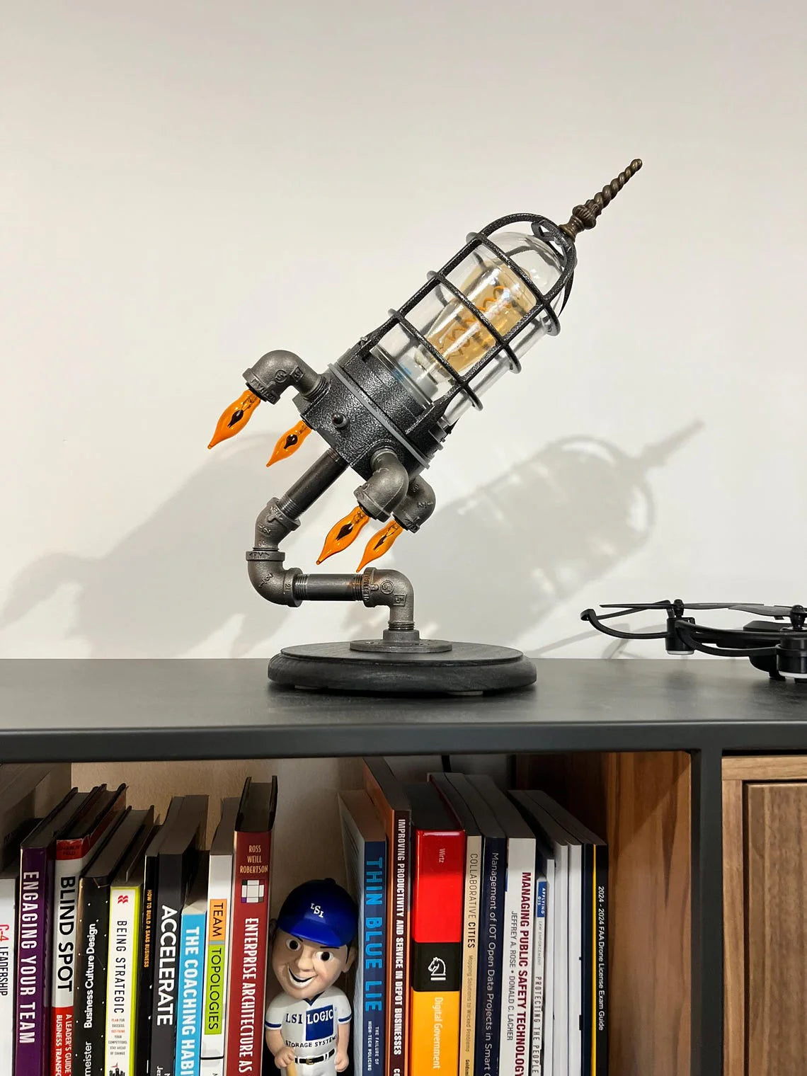 🚀 SteamPunk Rocket Desk Lamp